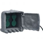 VidaXL 4 prises de jardin imperm&eacute;ables R&eacute;sine tress&eacute;e Gris