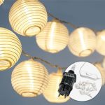 Cozyhome Guirlande LED Lampion - 5,5 mètres - 100V - 240V - 15 LED blanc chaud