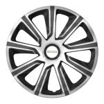 Michelin 4 ENJOLIVEURS 15" BICOLORE - Enjoliveur type jante alu NVS 42. Pour tout type de roue 15''.En ABS gris métallisé. Laque haute finition vernie.La fixation se fait par simple clipsage sur la jante.Lot de 4 enjoliveurs en boîte vitrine.
