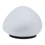 Galet d&eacute;corative solaire SOLENZARA blanc verre ?16cm