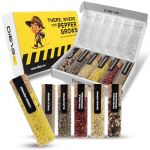 DIBYS Coffret Cadeau de Poivres | 6 Variétés de Poivres Sélectionnées en Tube à Essai avec Recettes | Mélange de Poivres Fascinant et Varié | Cadeau pour les Passionnés de Cuisine