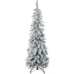 Homcom Arbre de Noël artificiel sapin de Noël avec support en acier 253 branches enneigées socle pliable hauteur 135 cm vert