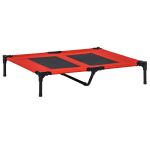 Pawhut Lit sur Pieds XXL pour Chien Chat lit de Camp Animal 92L x 76l x 18H cm Rouge