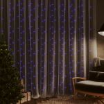 VidaXL Rideaux lumineux à LED 3x3 m 300 LED Bleu 8 fonctions