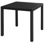 VidaXL Table de jardin Noir 80 x 80 x 74 cm Aluminium et WPC