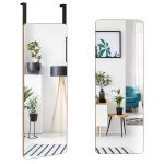 Coast Door and Wall Mirror with Bamboo Frame - Miroir moderne &agrave; suspendre pour l'entr&eacute;e, le salon et la chambre - 100 x 35 cm - Naturel