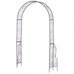 Outsunny Arche de jardin arche à rosiers style fer forgé dim. 120L x 30l x 226H cm métal époxy noir vieilli cuivré