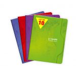 Calligraphe 7153C Lot de 10 Cahiers Agrafés (une Marque de Clairefontaine) - 17x22 cm - 96 Pages Petits Carreaux - Papier Blanc 70 g - Couverture Carte Offset - Couleurs Aléatoires