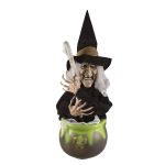 Ruedelafete Sorcière avec chaudron - 40cm - animé, sonore, lumineux