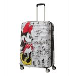 Minnie Comics White Comics- Spinner Small Bagage Cabine 36 liters 55 cm American Tourister Wavebreaker Disney Blanc