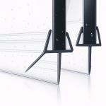 Barre de douche en dessous - 2 bandes - Fixation facile - Obturateur d'eau - Barri&egrave;re d'eau douche - 8 &agrave; 12mm - Luft