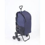 Wenko Chariot à courses avec siège bleu foncé