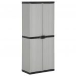 VidaXL Armoire de rangement de jardin 3 &eacute;tag&egrave;res Gris/noir 68x40x168cm - Gris
