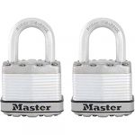 Master Lock Lot de 2 cadenas à clé - acier laminé - 45mm de large - anse 24mm