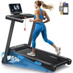 Tapis De Course Pliable Merach, Inclinaison Électrique 15%, Vitesse 0.8-12km/H, Moteur 1.25chp, Bluetooth App Connecté
