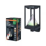 Osram Applique solaire ext&eacute;rieure Bluetooth SMART+, blanc chaud 3000K et couleur,utilisable sans alimentation,jusqu'&agrave; 2,5 h d'autonomie &agrave; 100% de lumi&egrave;re, rechargeable avec c&acirc;ble USB-C Capteur IP44