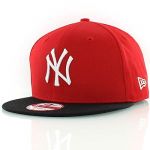 A New Era Mlb Cotton Block Ny Yankees Snapbacks casquette rouge noir