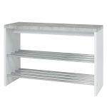 Haku M&ouml;bel 95631 banc, Acier, Optique B&eacute;ton-Blanc-Chrom&eacute;, 30 x 81 x 55 cm