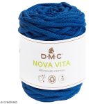Dmc Fil coton recyclé Nova Vita - Macramé, Crochet, Tricot - Bleu Roi - 250 g