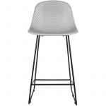 Present time Tabouret de bar moderne Diamond Mesh - H. 120 cm - Gris