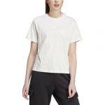 Adidas Femme Signature Graphic Print T-Shirt, Off White, S