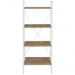 The home deco factory &Eacute;tag&egrave;re D&eacute;co "Bois & M&eacute;tal" 148cm Blanc & Naturel