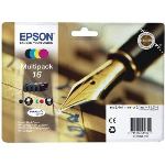 Epson T1626 - Multipack de 4 cartouches d'encre n°16 noire, cyan, jaune et magenta