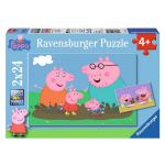 Ravensburger Puzzle Peppa en famille 2 x 24 pi&egrave;ces
