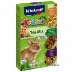 Vitakraft Trio-Mix Crackers pour lapin nain - 3 x 3 friandises (popcorn, l&eacute;gumes, raisin)