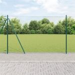 VidaXL Ensemble de Cl&ocirc;ture Set de 2 Vert M&eacute;tal 25 x 1,5 m Durable 3353530