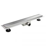 DALA Caniveau de douche Italienne inox L.120 cm avec siphon anti-odeurs + filtre, drainage performant