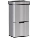 Homcom Poubelle de cuisine automatique 72L avec 3 compartiments - en acier inox - 42 x 30 x 81 cm