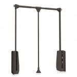 Emuca Penderie rabattable pour armoire Hang largeur réglable 450-600 mm finition couleur moka