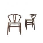 Bois Dessus Bois Dessous Lot de 2 chaises en mindi massif finition noyer et corde naturelle