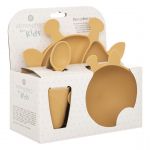 Set repas silicone girafe ocre