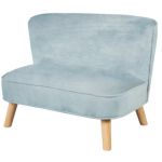 Roba Canapé enfant -Lil Sofa- avec pieds en bois stables et un tissu de velours bleu clair