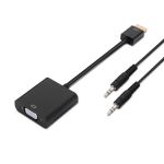 A122-0126 - Convertisseur HDMI vers SVGA (Jack 3.5/H, 10cm+1m pour connecter un écran VGA) Couleur noire - Aisens
