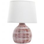 United Labels Lampe en gr&egrave;s ocre rouge et blanc 26 cm