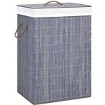 VidaXL Panier à linge Bambou Gris 72 L