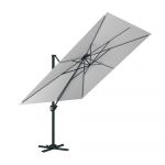 Ozalide Parasol déporté carré 3x3 m en aluminium gris perle