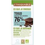 Ethiquable Chocolat noir 76% togo bio 100g