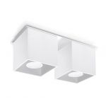 L inaire Center Plafonnier QUAD al ini blanc 2 ampoules