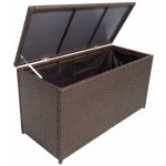 VidaXL Boîte de rangement de jardin Marron 120x50x60 cm Résine tressée