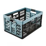 Keeeper Panier professionnel stable et pliable avec poign&eacute;es Soft-Touch, 54 x 37 x 28 cm, 45 l, Ben, Bleu nordique