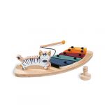 Hauck Plateau avec Xylophone Bebe Play Music pour Chaise Haute Bebe Alpha+ et Beta+, Jouet en Bois Bebe (Certifi&eacute; FSC) - Combinable avec le Play Tray, Mat&eacute;riau Recycl&eacute; - Zebra White