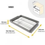 Emuca Kit Range-Chaussures + Cadre Pour Armoire Et Dressing Quartz - Titane - Module 800 Mm
