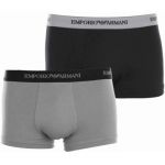 Giorgio Armani Lot de 2 Shortys Emporio Armani en coton stretch gris et noir