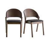 Miliboo Chaises vintage noyer et noir (lot de 2) AVALON