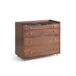 Commode noyer et marbre ambré, Noham