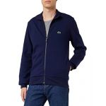 Lacoste Sweatshirt zippé homme regular fit en molleton gratté Taille 3XL Bleu Marine